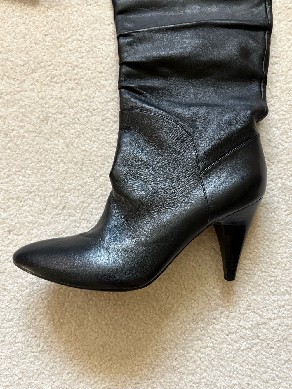 GUESS GENUINE LEATHER
BLACK BOOTS OVER THE KNEE HEELS SIZE 11 Y2K - Picture 5 of 16